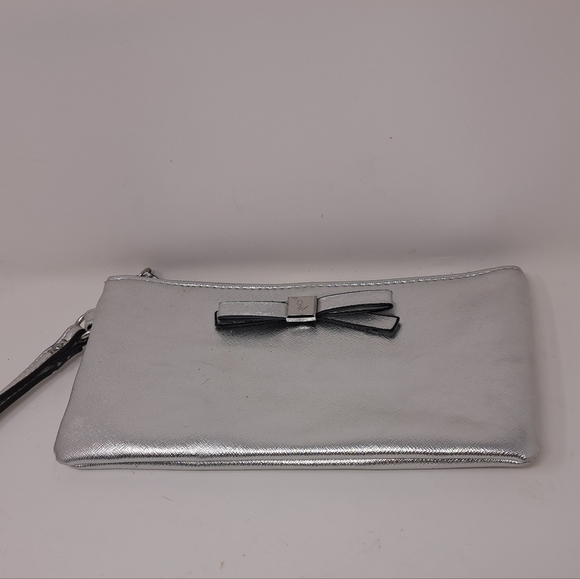 Nine West  Women's Wristlet Silver Shiny Bowtie - Picture 7 of 10